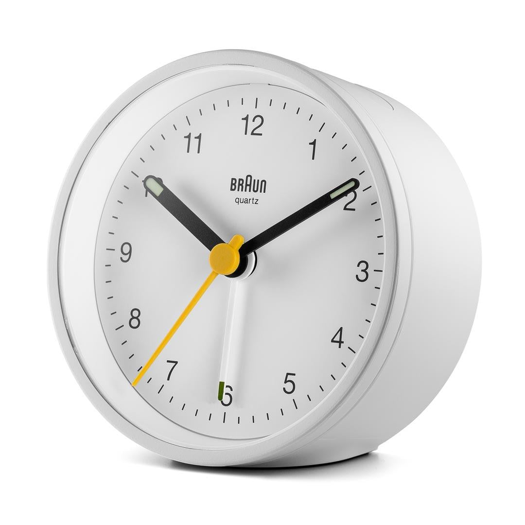 BRAUN Classic Analogue Alarm Clock White BC12W