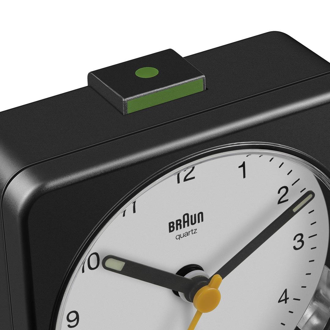 BRAUN Classic Analogue Alarm Clock Black & white BC03BW