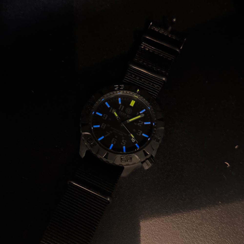 DEEP BLUE Daynight PC Tritium Auto 44MM DB01-BK-BL-Nato