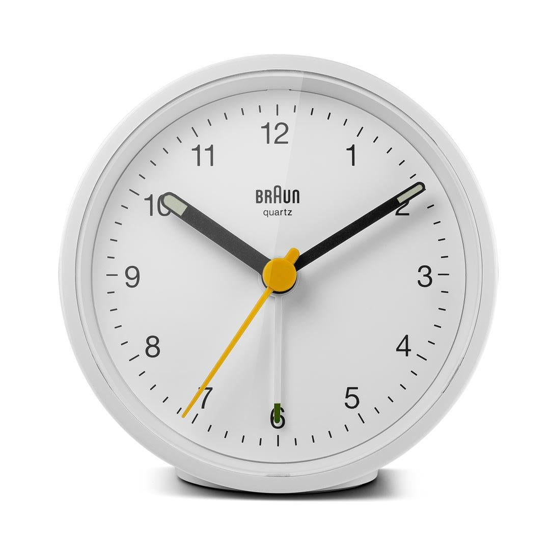 BRAUN Classic Analogue Alarm Clock White BC12W