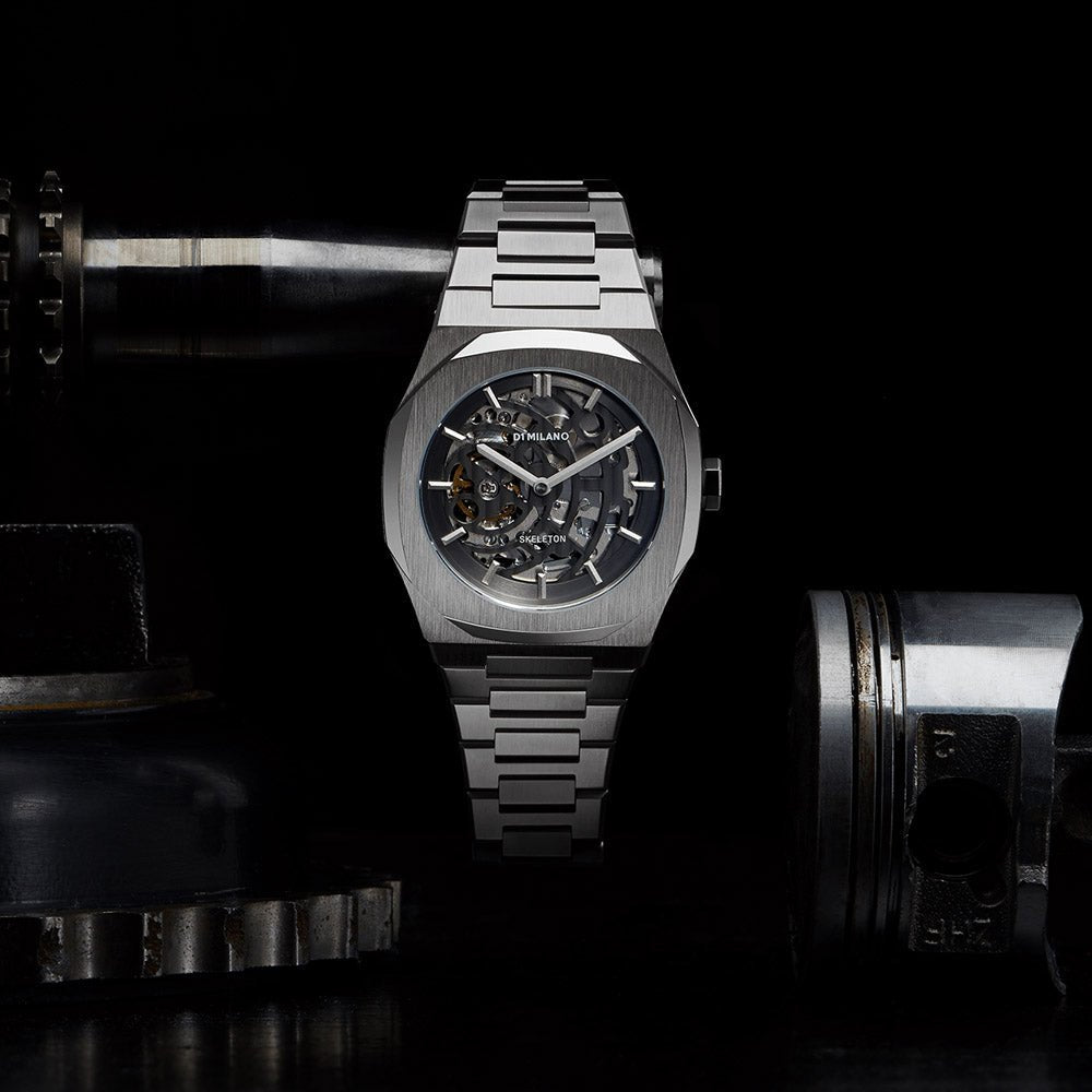 D1 MILANO Skeleton 41.5mm Gun Metal SKBJ02 - Lam Workshop