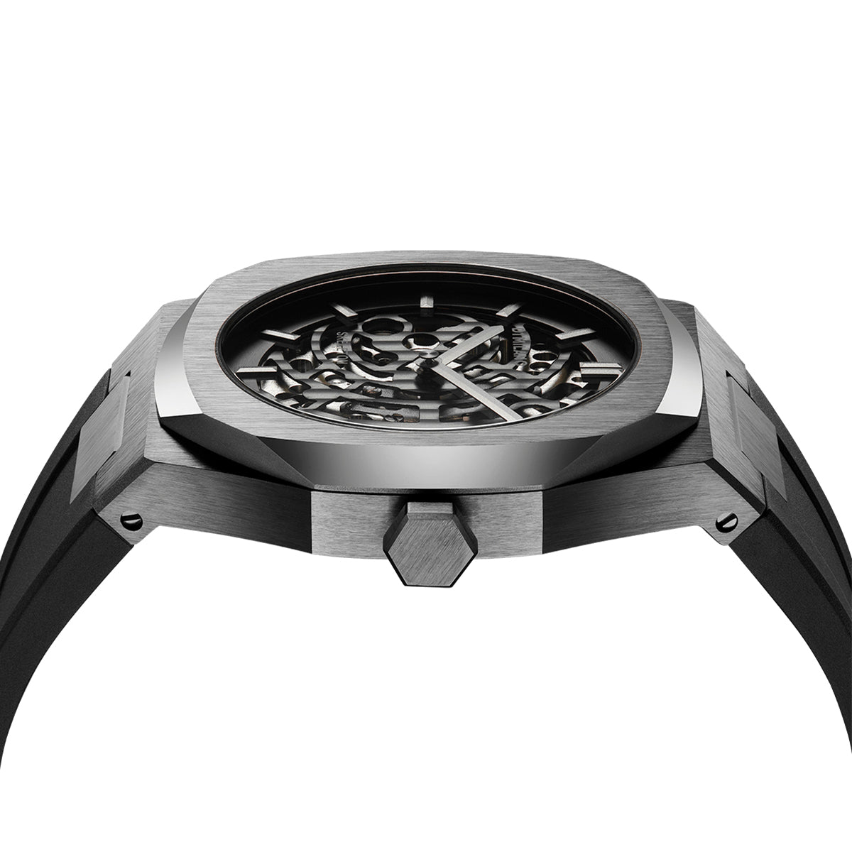 D1 MILANO Skeleton Gun Metal Rubber 41.5mm SKRJ02 - Lam Workshop