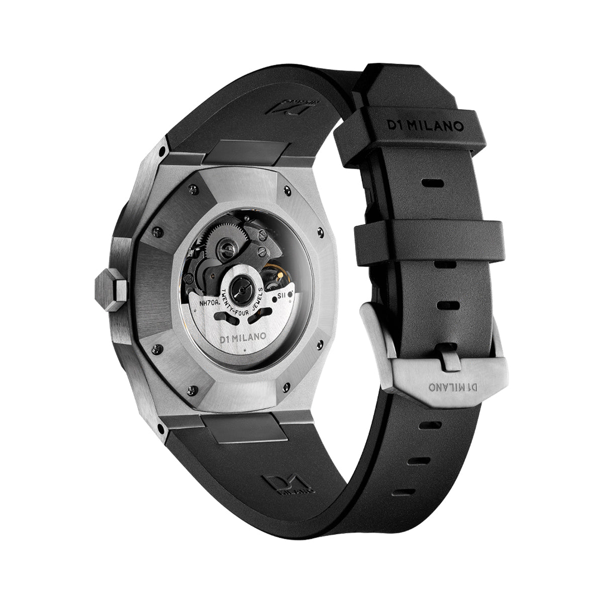 D1 MILANO Skeleton Gun Metal Rubber 41.5mm SKRJ02 - Lam Workshop