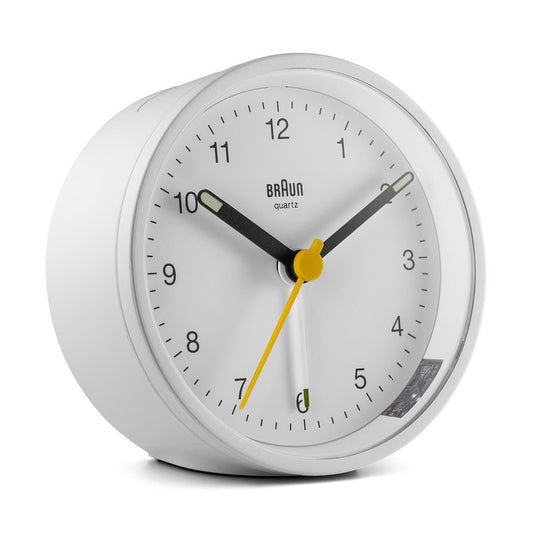 BRAUN Classic Analogue Alarm Clock White BC12W