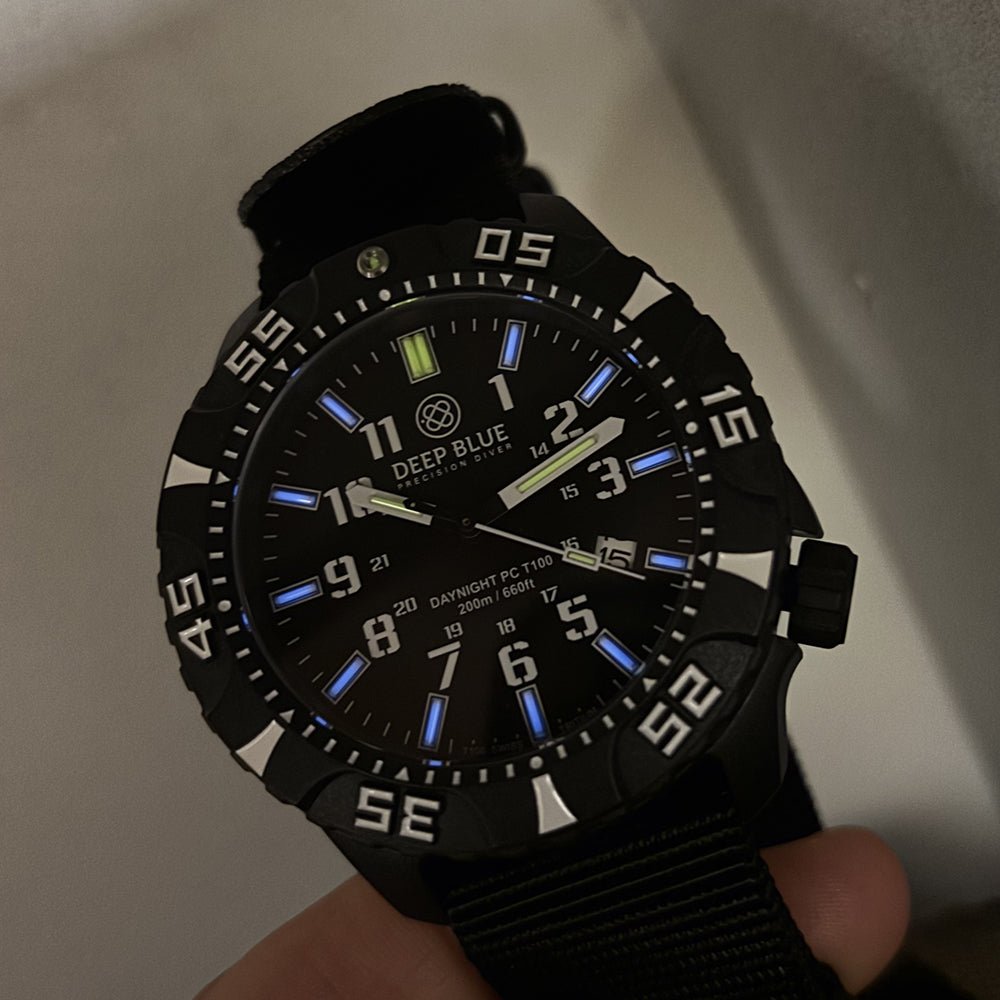DEEP BLUE Daynight PC Tritium Auto 44MM DB01 - BKW - BL - Nato - Lam Workshop