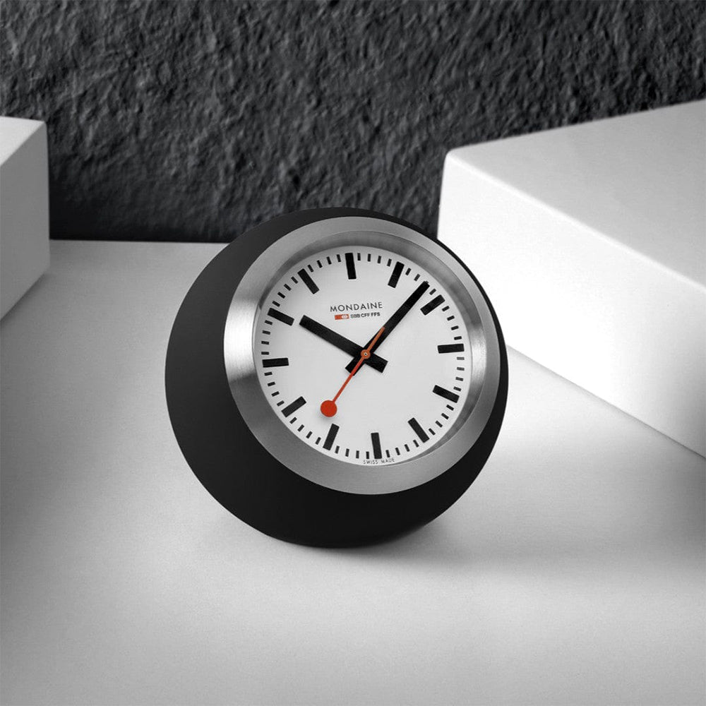 MONDAINE Black Table Globe Clock 60mm A660.30335.16SBO - Lam Workshop