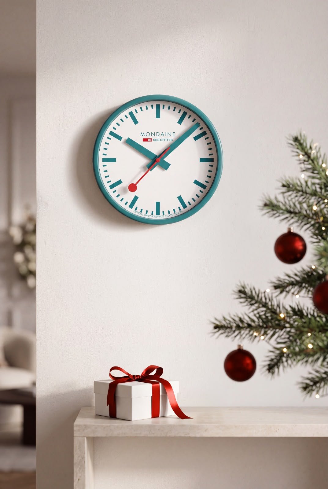 MONDAINE Stop2go WiFi Wall Clock 25cm Limited Edition MSM.25S11.1.D - Lam Workshop