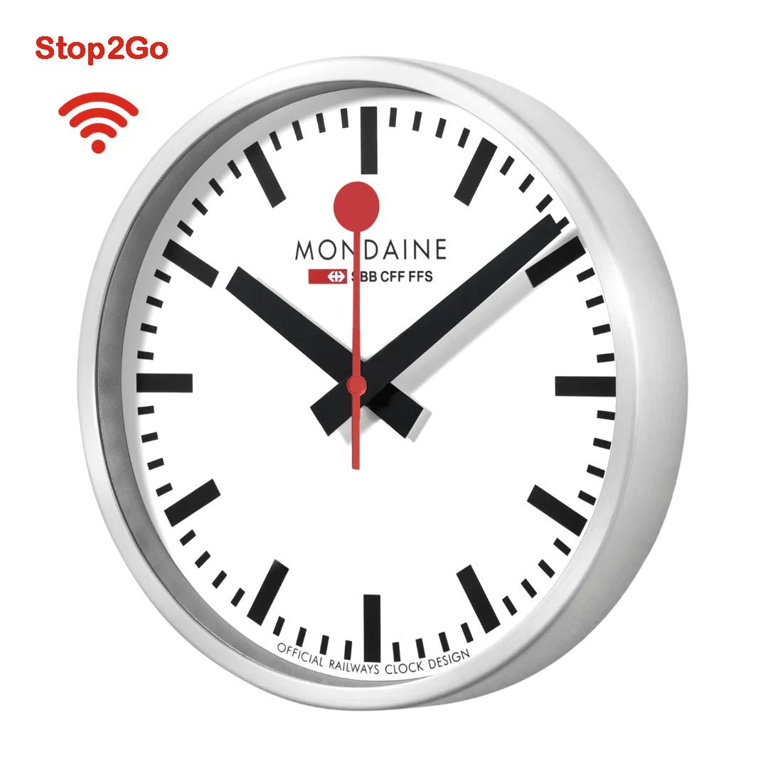 MONDAINE Stop2go WiFi Wall Clock 25cm MSM.25S11 - Lam Workshop