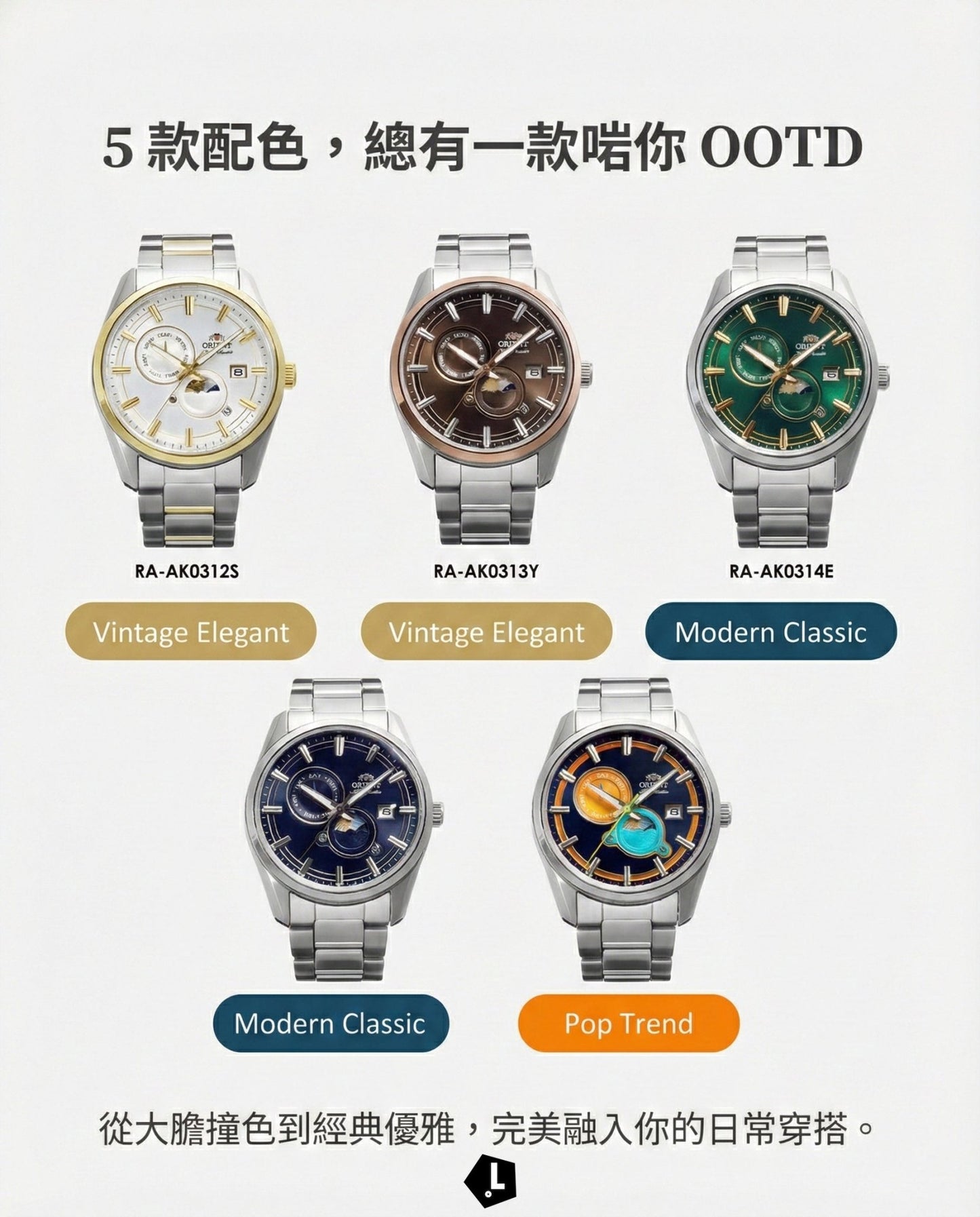 ORIENT Stretto Day & Night Brown RA - AK0313Y - Lam Workshop