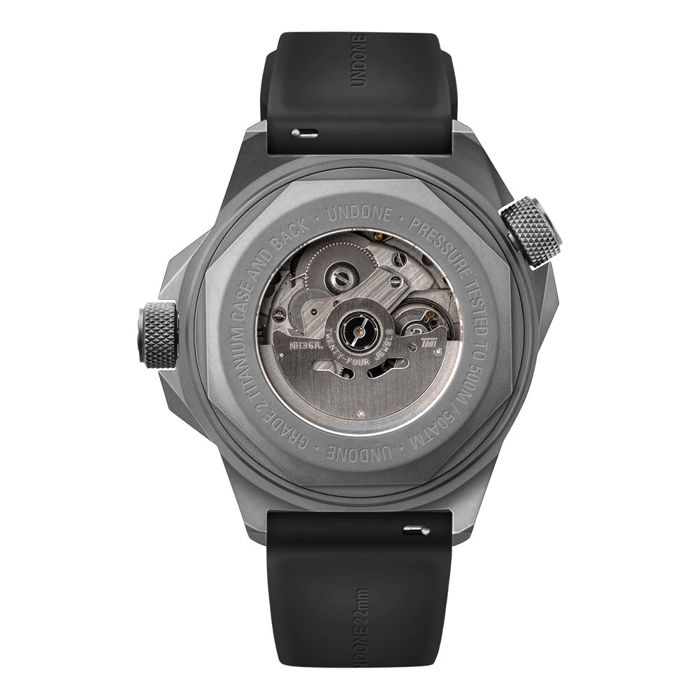 UNDONE Aqualume Black Rubber Automatic AQD - RBR - BLK - Lam Workshop