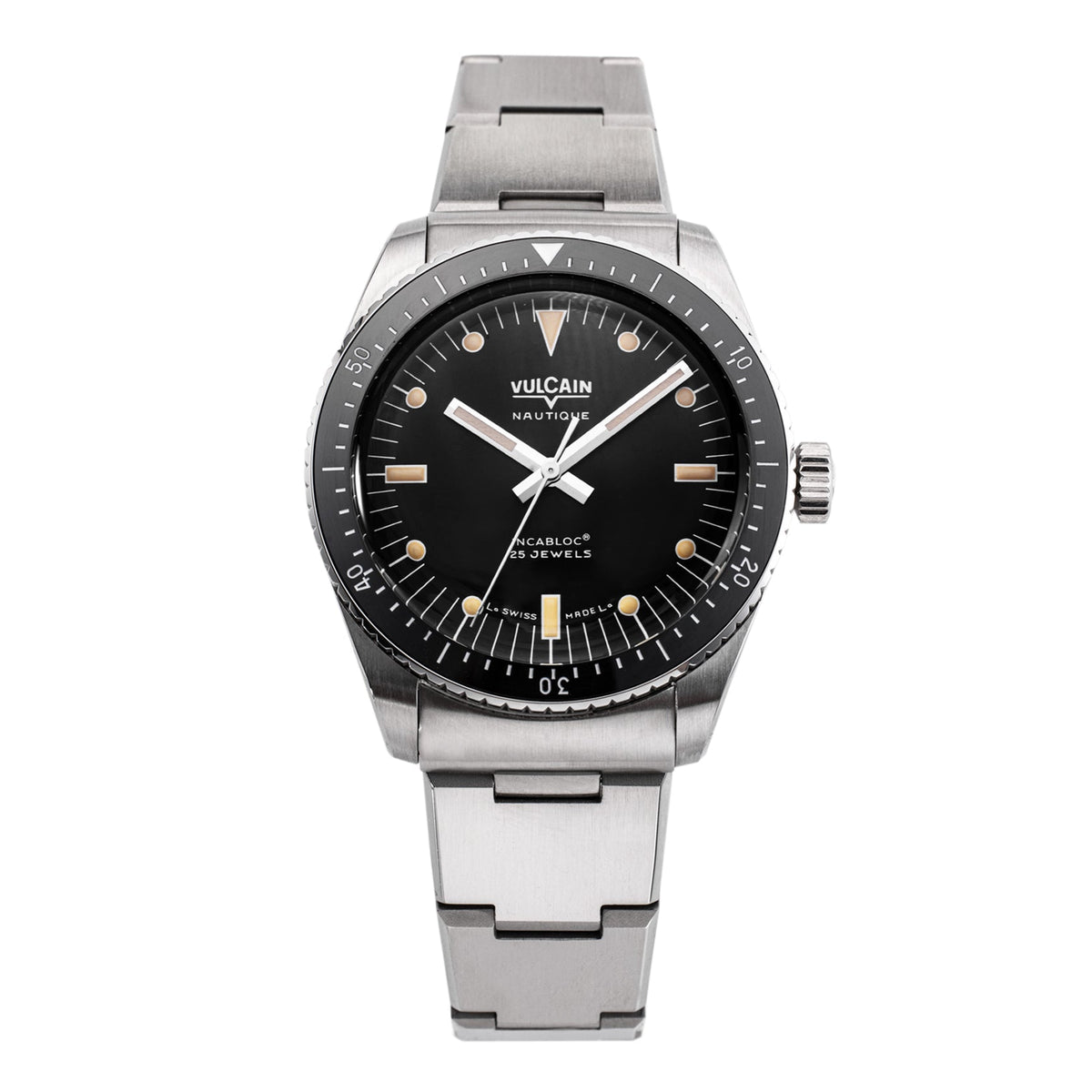 VULCAIN Skindiver Nautique - Black with Khaki Brown Lum 660170A07.BHM286 - Lam Workshop