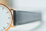 ROSSLING & CO. Classic 36MM - Rose Gold White Dial Black Leather