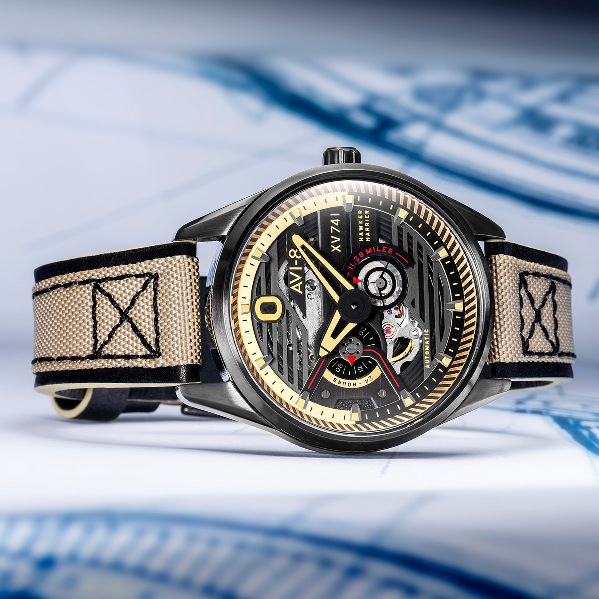 AVI - 8 Hawker Harrier XV741 Blue Nylon Automatic AV - 4074 - 02 - Lam Workshop